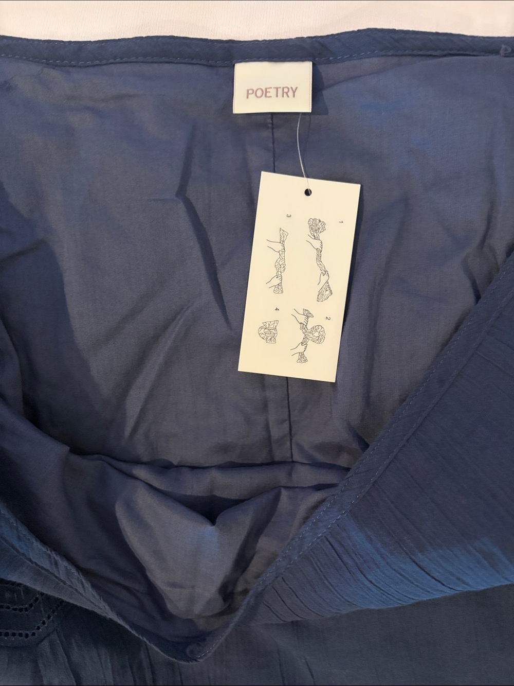 Poetry 100% Cotton NWT Navy Maxi Skirt with Flowing Tiered Silhouette -Sz 18 - Picture 4 of 8